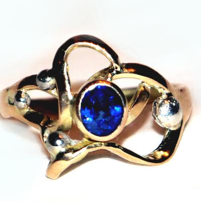 BAGUE OR ET SAPHIR